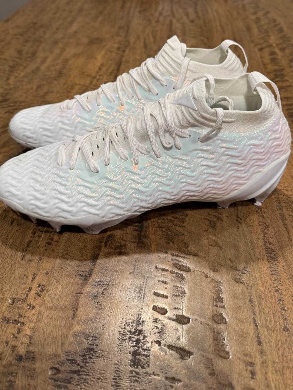 Under Armour Blur Style Football Cleats White Size 10 Speed Molded